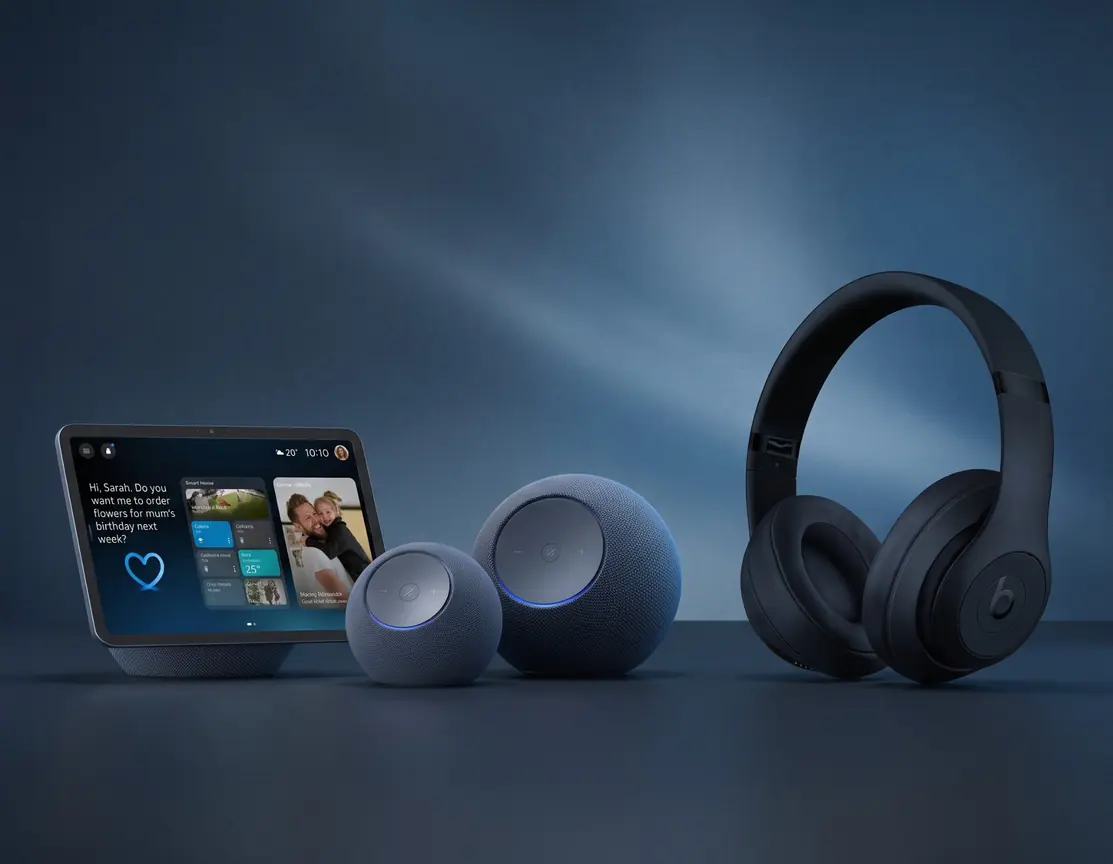 Smart display, two smart speakers and Beats over-ear headphones