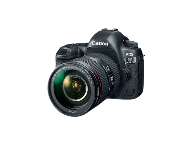 Canon EOS DSLR camera with zoom lens
