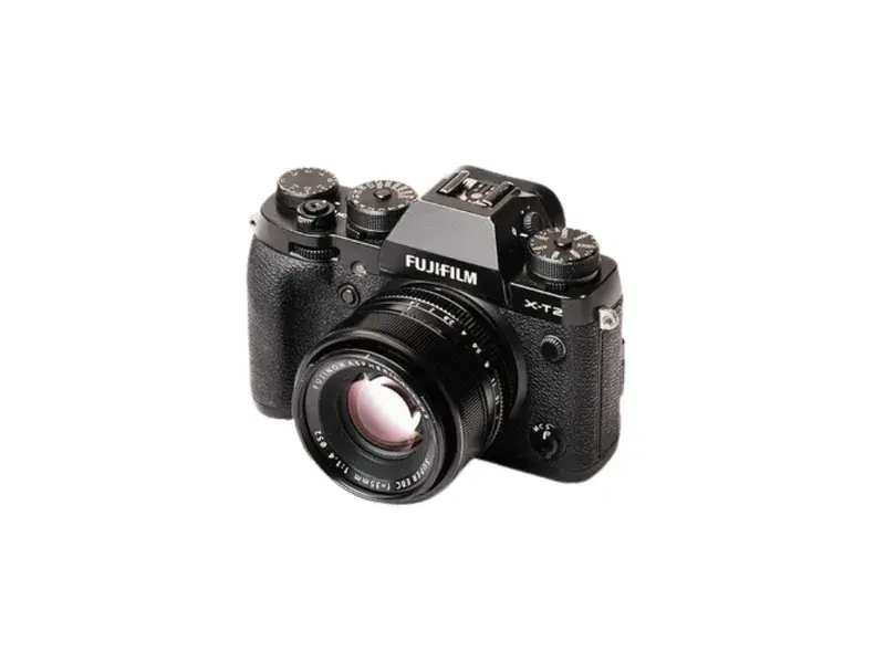 Fujifilm mirrorless camera with lens