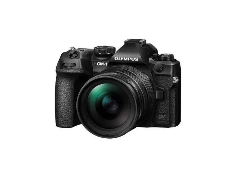 Olympus OM-D mirrorless camera with lens