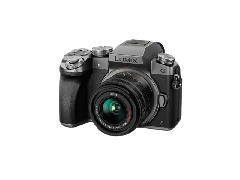 Panasonic Lumix mirrorless camera with lens