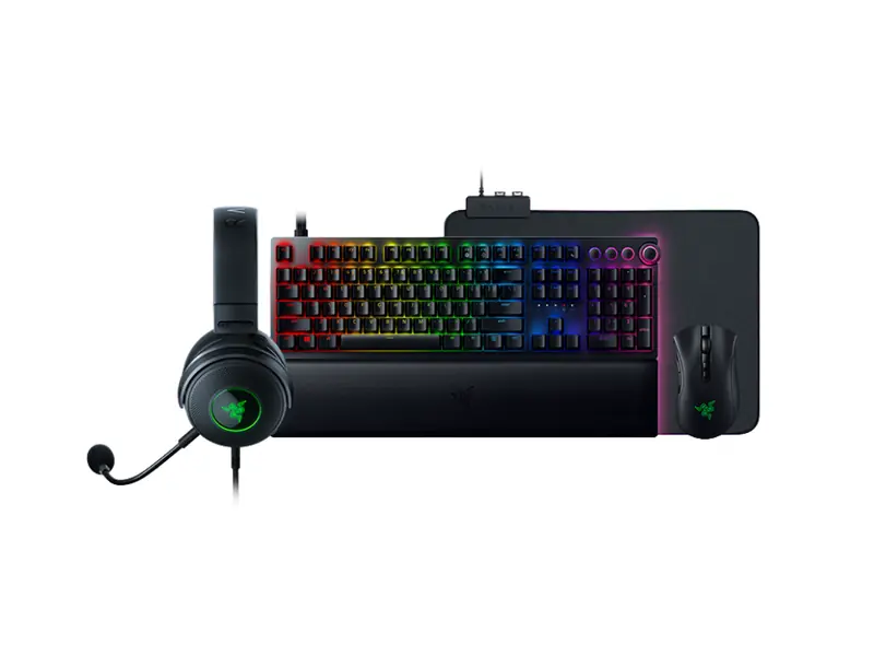 Razer RGB gaming keyboard, mouse and headset